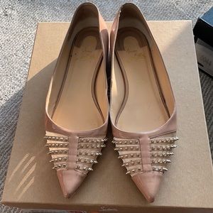 Christian Louboutin nude flats with spike